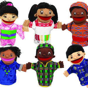 TKP227, Titeres para usar en la mano de 6 titeres con diferentes etnias, Titeres De Guante - Set De Etnias Colombianas